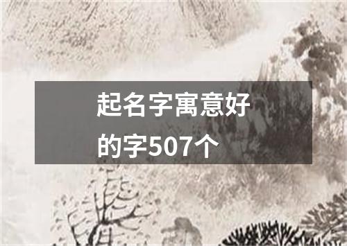 起名字寓意好的字507个