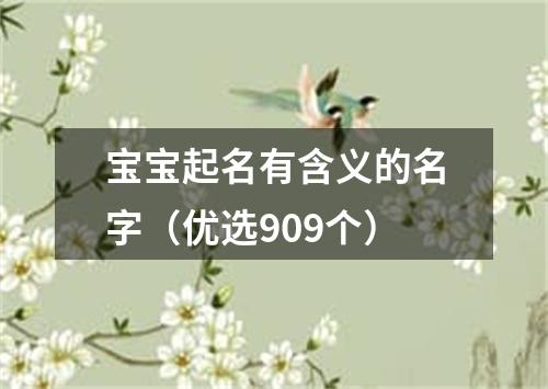 宝宝起名有含义的名字（优选909个）