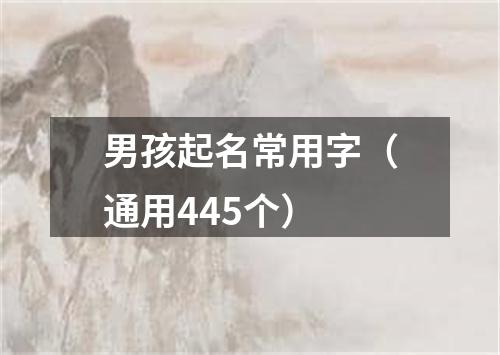 男孩起名常用字（通用445个）