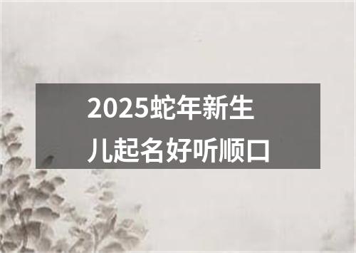 2025蛇年新生儿起名好听顺口