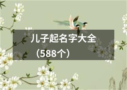 儿子起名字大全（588个）