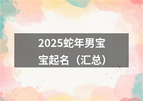 2025蛇年男宝宝起名（汇总）