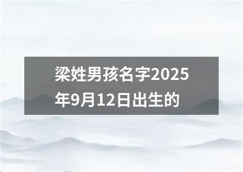 梁姓男孩名字2025年9月12日出生的