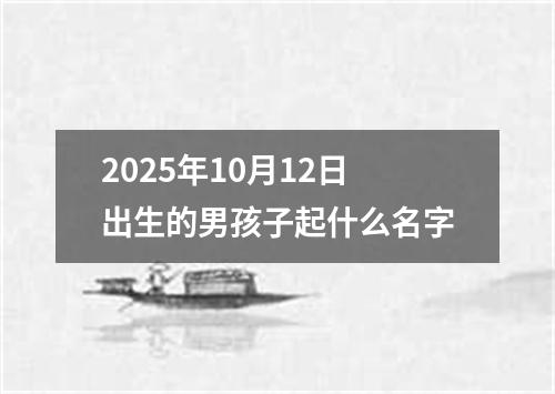 2025年10月12日出生的男孩子起什么名字