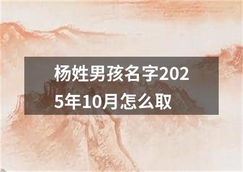 杨姓男孩名字2025年10月怎么取