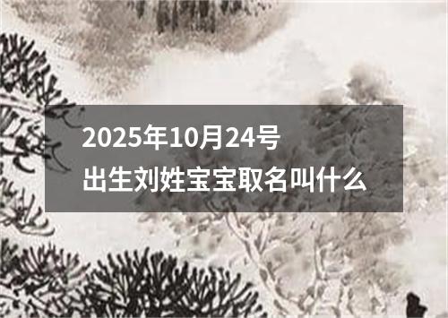 2025年10月24号出生刘姓宝宝取名叫什么