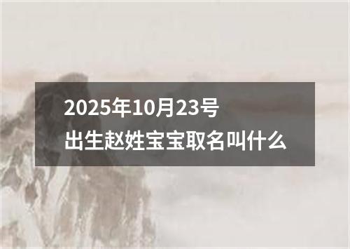 2025年10月23号出生赵姓宝宝取名叫什么