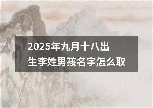 2025年九月十八出生李姓男孩名字怎么取