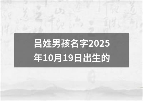 吕姓男孩名字2025年10月19日出生的