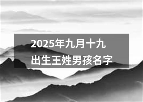 2025年九月十九出生王姓男孩名字