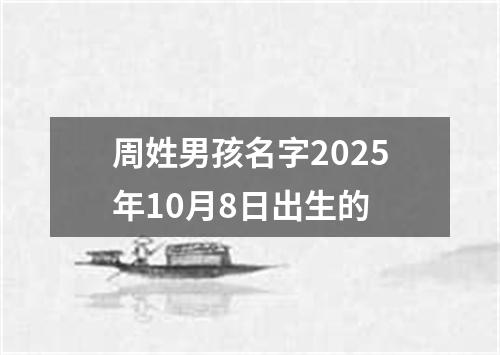 周姓男孩名字2025年10月8日出生的