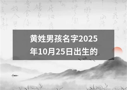 黄姓男孩名字2025年10月25日出生的
