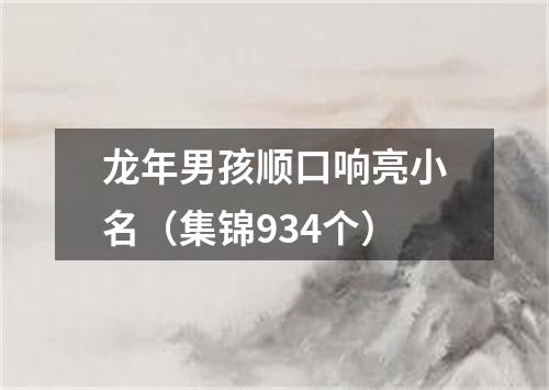 龙年男孩顺口响亮小名（集锦934个）