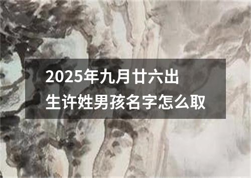 2025年九月廿六出生许姓男孩名字怎么取