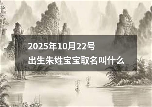2025年10月22号出生朱姓宝宝取名叫什么