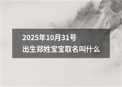 2025年10月31号出生郑姓宝宝取名叫什么