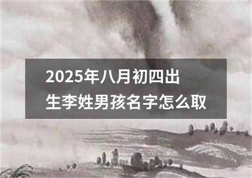 2025年八月初四出生李姓男孩名字怎么取