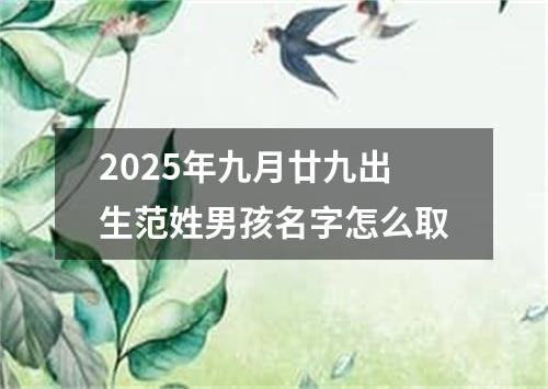 2025年九月廿九出生范姓男孩名字怎么取