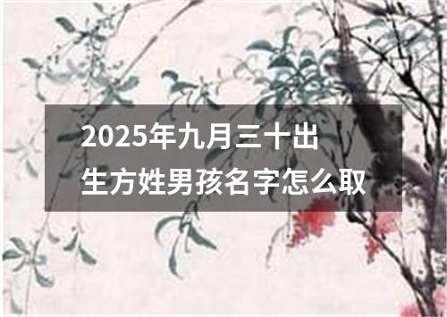 2025年九月三十出生方姓男孩名字怎么取