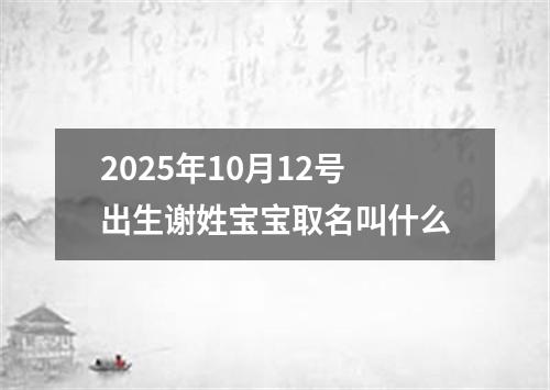 2025年10月12号出生谢姓宝宝取名叫什么