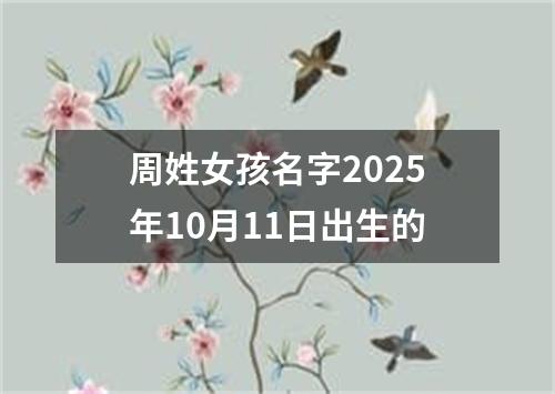 周姓女孩名字2025年10月11日出生的