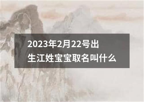 2023年2月22号出生江姓宝宝取名叫什么