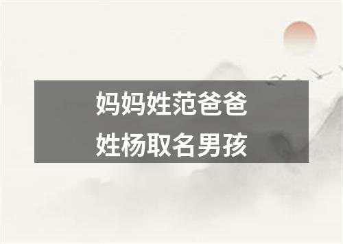 妈妈姓范爸爸姓杨取名男孩