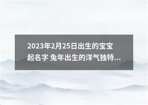 2023年2月25日出生的宝宝起名字 兔年出生的洋气独特的宝宝起名