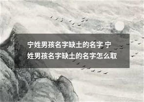 宁姓男孩名字缺土的名字 宁姓男孩名字缺土的名字怎么取