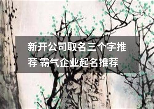 新开公司取名三个字推荐 霸气企业起名推荐