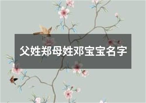 父姓郑母姓邓宝宝名字