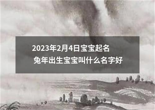 2023年2月4日宝宝起名 兔年出生宝宝叫什么名字好