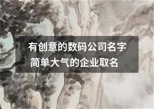 有创意的数码公司名字 简单大气的企业取名