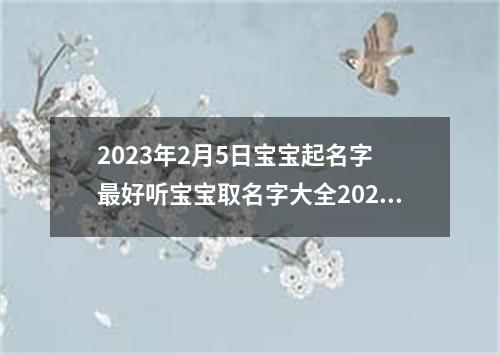 2023年2月5日宝宝起名字 最好听宝宝取名字大全2023