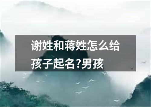 谢姓和蒋姓怎么给孩子起名?男孩