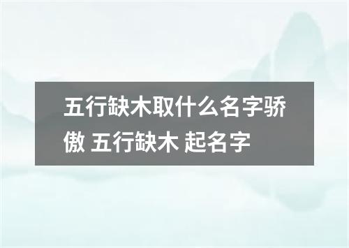 五行缺木取什么名字骄傲 五行缺木 起名字