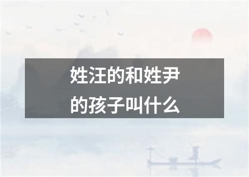 姓汪的和姓尹的孩子叫什么