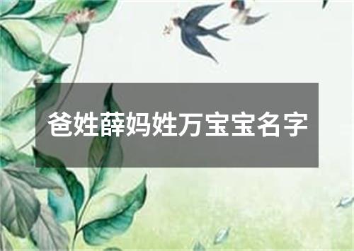 爸姓薛妈姓万宝宝名字
