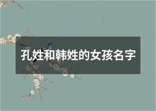 孔姓和韩姓的女孩名字