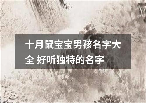 十月鼠宝宝男孩名字大全 好听独特的名字