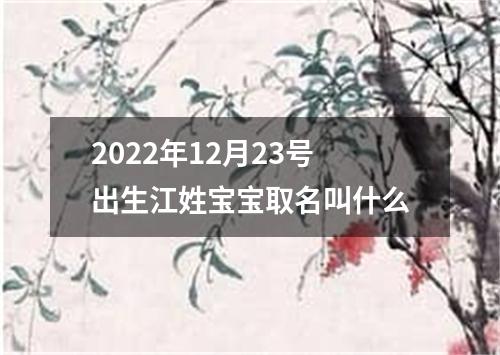 2022年12月23号出生江姓宝宝取名叫什么