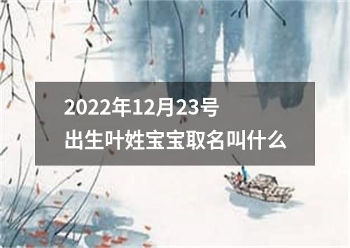 2022年12月23号出生叶姓宝宝取名叫什么