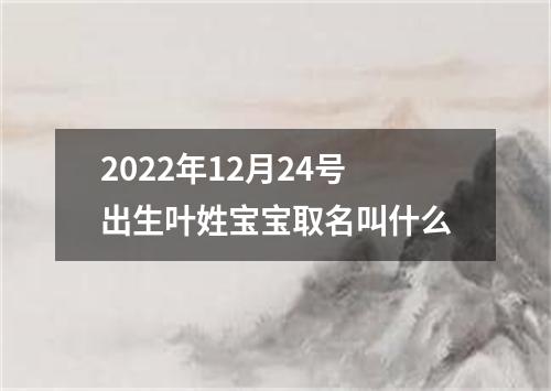 2022年12月24号出生叶姓宝宝取名叫什么