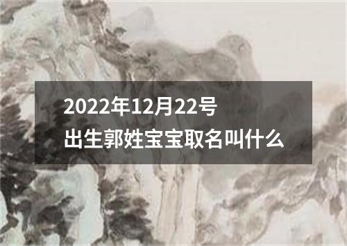 2022年12月22号出生郭姓宝宝取名叫什么