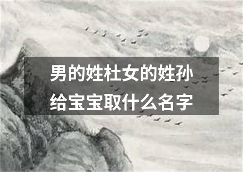男的姓杜女的姓孙给宝宝取什么名字