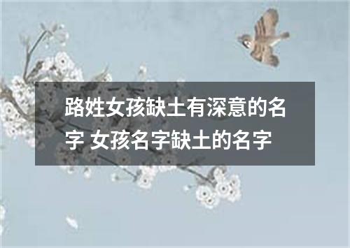 路姓女孩缺土有深意的名字 女孩名字缺土的名字
