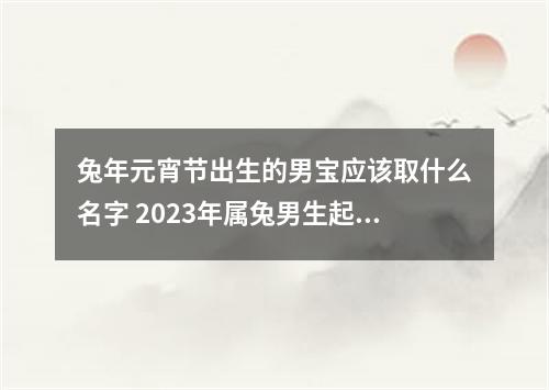 兔年元宵节出生的男宝应该取什么名字 2023年属兔男生起名技巧