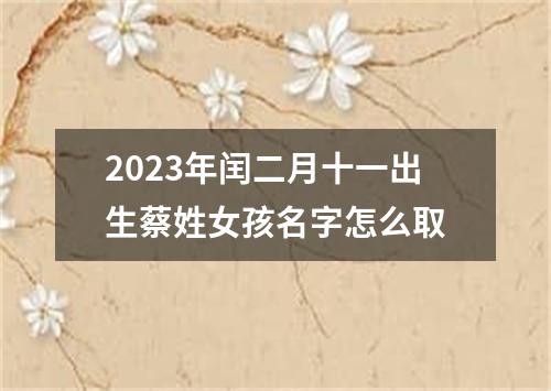 2023年闰二月十一出生蔡姓女孩名字怎么取