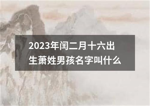 2023年闰二月十六出生萧姓男孩名字叫什么