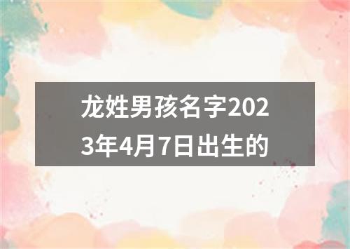 龙姓男孩名字2023年4月7日出生的